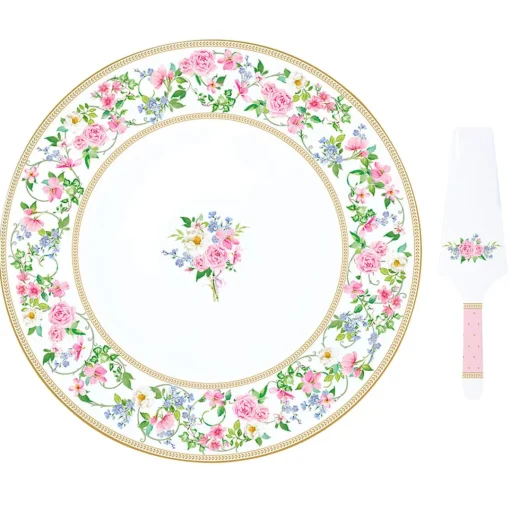 Easy Life Assiette à gâteau Ø 32 cm avec pelle GARDEN JOY