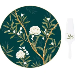 Easy Life Assiette à gâteau avec pelle de service ROYAL PEONIES Best
