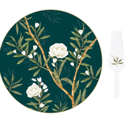 Easy Life Assiette à gâteau avec pelle de service ROYAL PEONIES Best