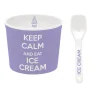 Easy Life Bol à glace avec cuillère, dans une boîte Keep CALM AND EAT ICE CREAM PURPLE Hot