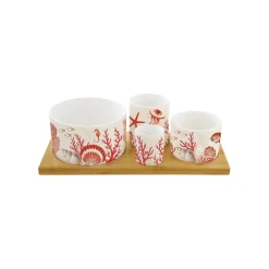 Easy Life Ensemble apéritif avec 4 bols et plateau CORAL REEF Clearance