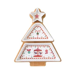 Easy Life Ensemble apéritif avec 3 bols et plateau en bambou de 21×25 cm CHRISTMAS WONDERLAND Discount