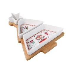 Easy Life Ensemble apéritif avec 3 bols et plateau en bambou de 21×25 cm CHRISTMAS WONDERLAND Discount