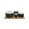 Easy Life Ensemble apéritif en bambou avec 4 bols en porcelaine, dans une boîte cadeau CELESTIAL Hot
