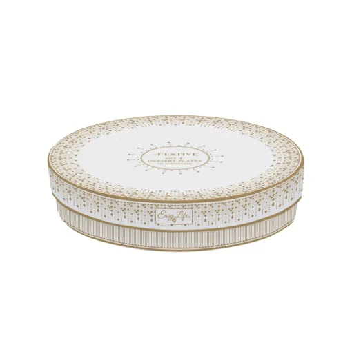 Easy Life Ensemble de 4 assiettes à dessert FESTIVE Discount