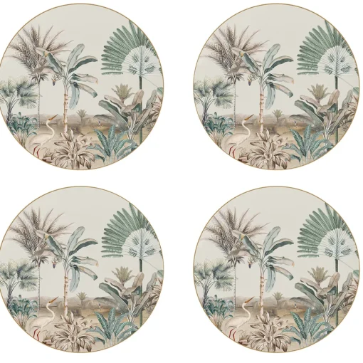 Easy Life Ensemble de 4 assiettes de 19 cm de diamètre en porcelaine dans une boîte cadeau NOSTALGIC HEAVEN Best