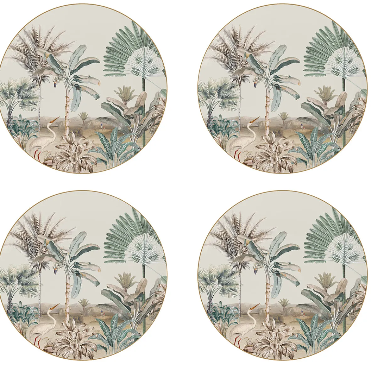 Easy Life Ensemble de 4 assiettes de 19 cm de diamètre en porcelaine dans une boîte cadeau NOSTALGIC HEAVEN Best