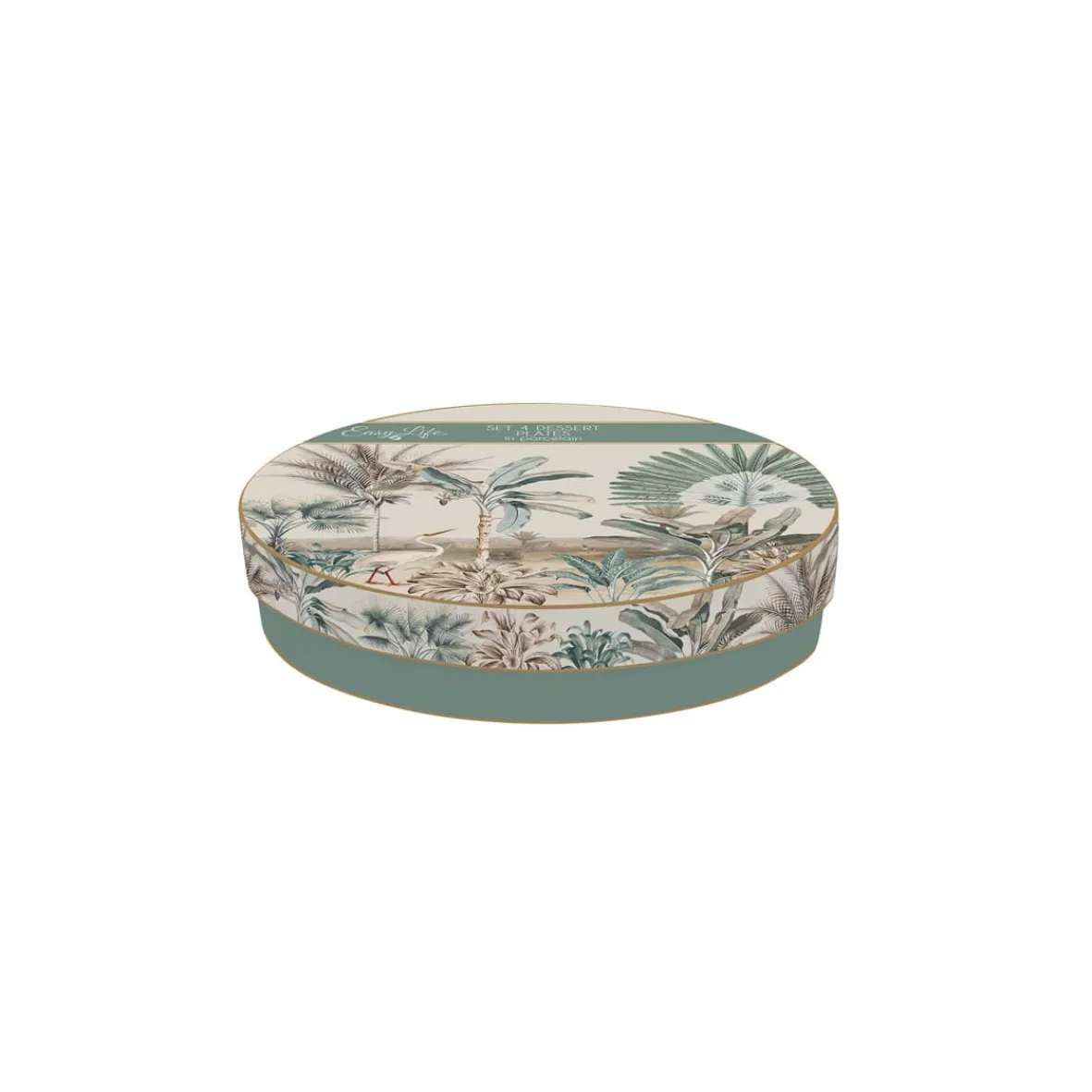 Easy Life Ensemble de 4 assiettes de 19 cm de diamètre en porcelaine dans une boîte cadeau NOSTALGIC HEAVEN Best