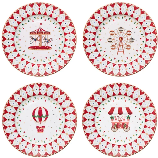 Easy Life Ensemble de 4 assiettes àdessert CHRISTMAS WONDERLAND Best