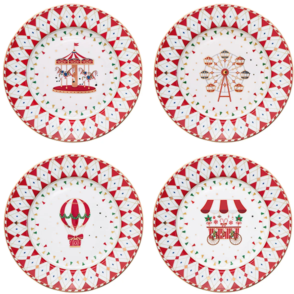 Easy Life Ensemble de 4 assiettes àdessert CHRISTMAS WONDERLAND Best