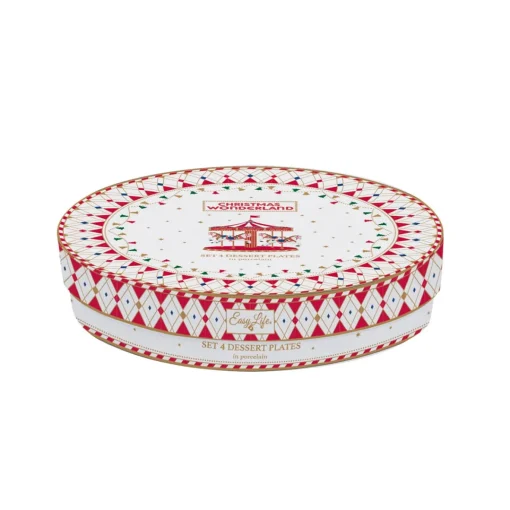 Easy Life Ensemble de 4 assiettes àdessert CHRISTMAS WONDERLAND Best