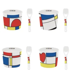 Easy Life Ensemble de 4 bols à glace avec cuillères MONDRIAN Sale