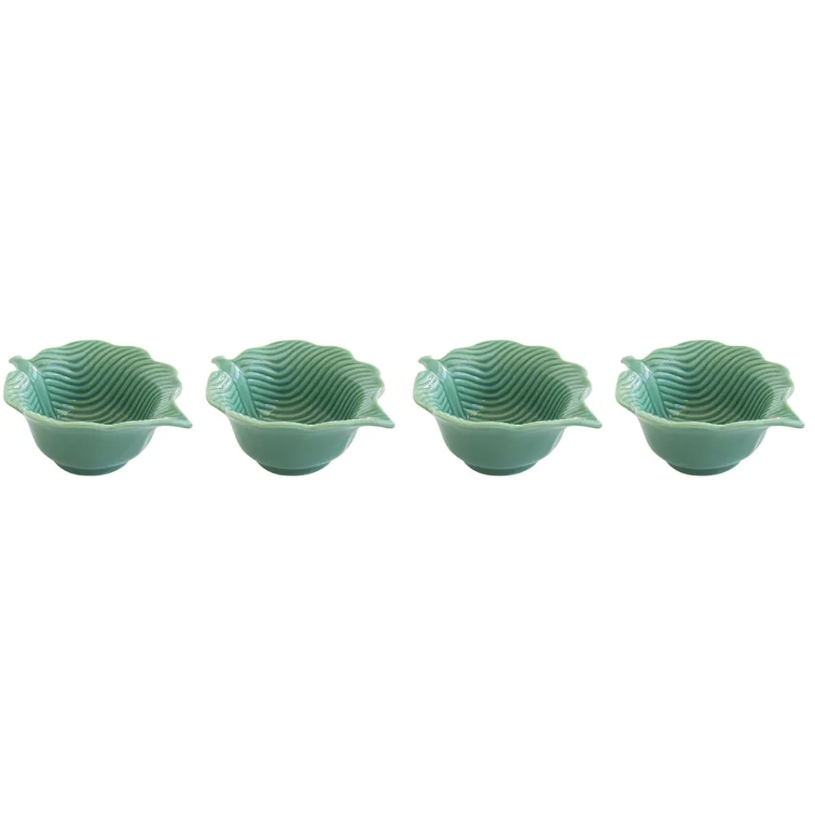 Easy Life Ensemble de 4 mini bols en porcelaine en forme de feuille LEAVES LIGHT GREEN Hot