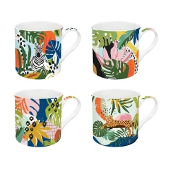 Easy Life Ensemble de 4 mugs de 300 ml TROPICAL VIBES