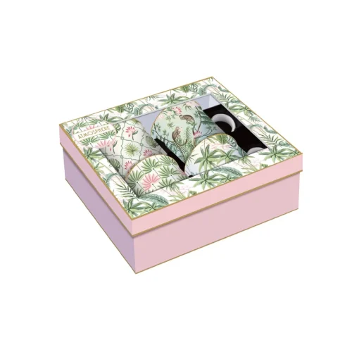 Easy Life Ensemble de 4 mugs en porcelaine fine china de 300 mlWild TROPICAL Hot