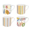 Easy Life Ensemble de 4 mugs en porcelaine fine China TUTTI FRUTTI Hot