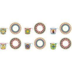 Easy Life Ensemble de 6 petites tasses à espresso avec soucoupesSICILY Online