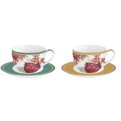 Easy Life Ensemble de 2 petites tasses à café avec soucoupes AUTUMN SYMPHONY Hot