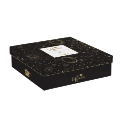 Easy Life Ensemble de 2 petites tasses à espresso de 100 ml avec soucoupes et cuillères, dans une boîte cadeau CELESTIAL Hot