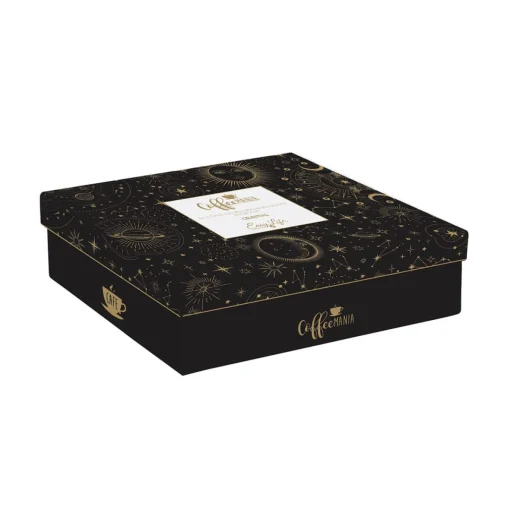 Easy Life Ensemble de 2 petites tasses à espresso de 100 ml avec soucoupes et cuillères, dans une boîte cadeau CELESTIAL Hot