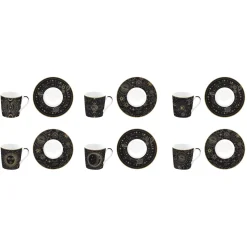 Easy Life Ensemble de 6 petites tasses à espresso de 100 ml avec soucoupes, dans une boîte cadeau CELESTIAL Sale