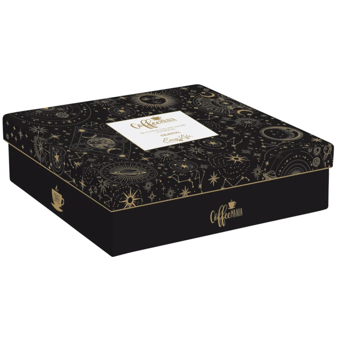Easy Life Ensemble de 6 petites tasses à espresso de 100 ml avec soucoupes, dans une boîte cadeau CELESTIAL Sale