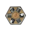 Easy Life Ensemble de 6 petits verres à café avec soucoupes en bambouART DECO & FLOWERS Clearance