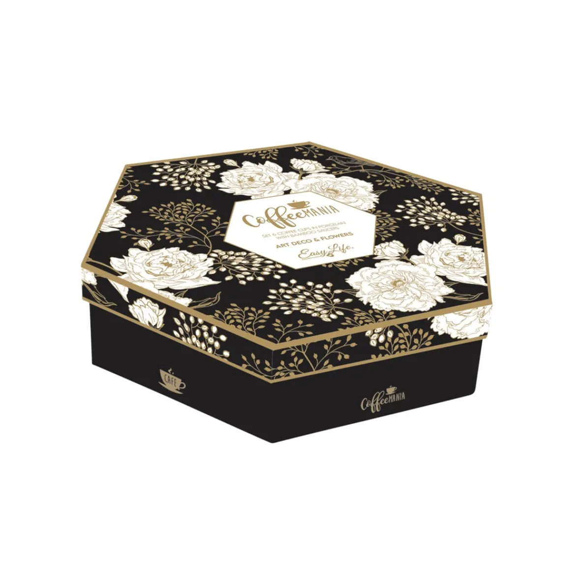 Easy Life Ensemble de 6 petits verres à café avec soucoupes en bambouART DECO & FLOWERS Clearance
