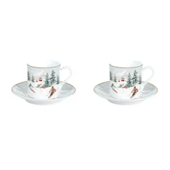 Easy Life Ensemble de 2 tasses à café avec soucoupe CHALET Best