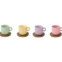 Easy Life Ensemble de 4 tasses à café avec soucoupe TAKE A LOOP ASS.6 Clearance