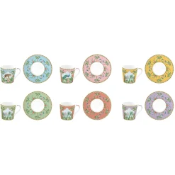 Easy Life Ensemble de 6 tasses à café avec soucoupes PARADIS SAUVAGE Sale