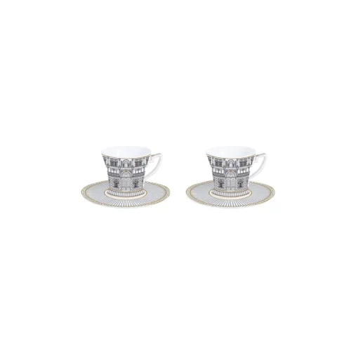 Easy Life Ensemble de 2 tasses à café avec soucoupes PALAZZO Best