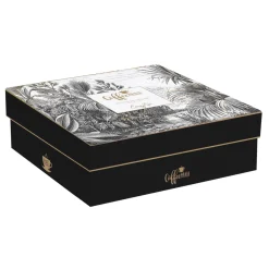 Easy Life Ensemble de 6 tasses à café de 100 ml avec soucoupes en porcelaine RETRO JUNGLE New