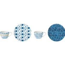 Easy Life Ensemble de 2 tasses à café avec soucoupes SHIBORI Sale