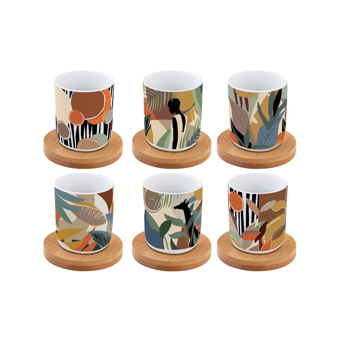 Easy Life Ensemble de 6 tasses à espresso de 100 ml avec soucoupes KILIMANJARO Clearance