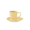 Easy Life Ensemble de 6 tasses de 250 ml avec soucoupes en porcelaine INTERIORS YELLOW Hot
