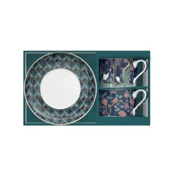 Easy Life Ensemble de 2 tasses de 240 ml avec soucoupes en porcelaine, dans une boîte cadeau MANDALAY Discount