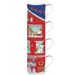Easy Life Ensemble de 4 tasses empilables CHRISTMAS Neighbours Online
