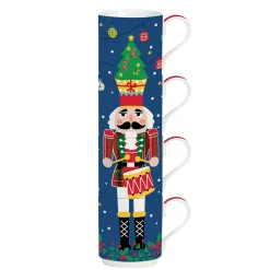Easy Life Ensemble de 4 tasses empilables CHRISTMAS Tambourine Hot