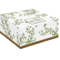 Easy Life Ensemble de 2 tasses en porcelaine de 120 ml avec soucoupes en acacia NATURA Hot