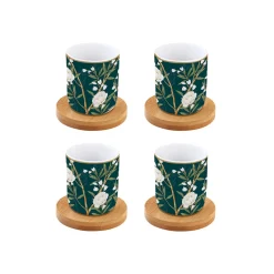 Easy Life Ensemble de 4 verres à café avec soucoupes ROYAL PEONIES Online