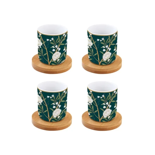 Easy Life Ensemble de 4 verres à café avec soucoupes ROYAL PEONIES Online