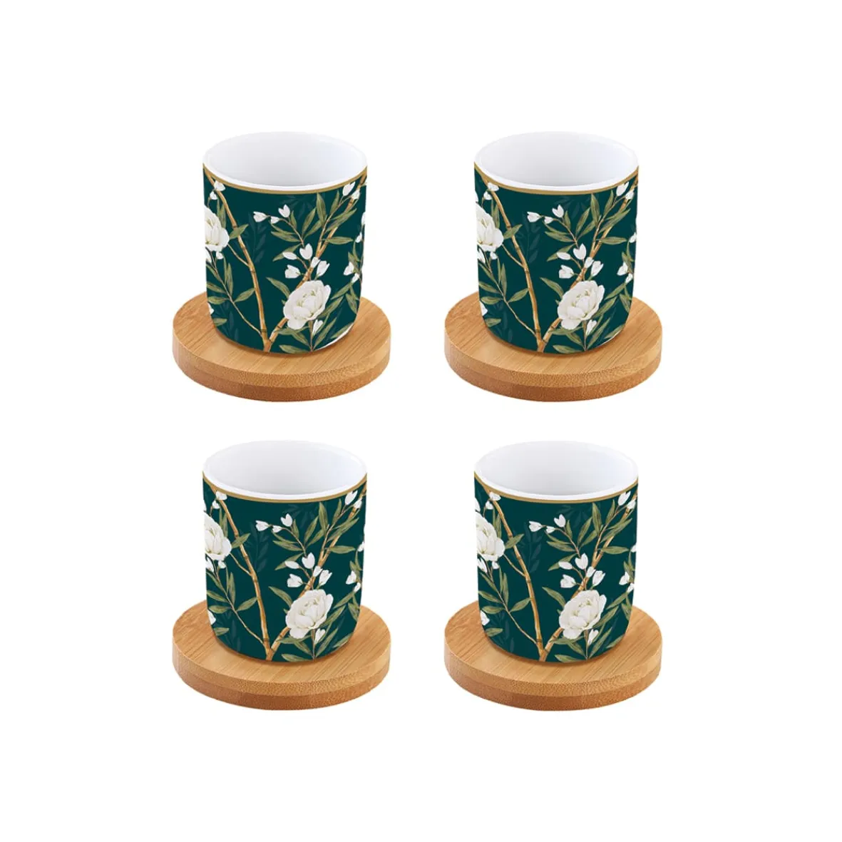 Easy Life Ensemble de 4 verres à café avec soucoupes ROYAL PEONIES Online