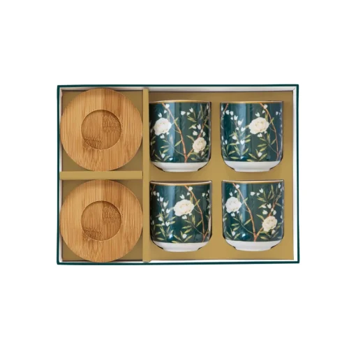 Easy Life Ensemble de 4 verres à café avec soucoupes ROYAL PEONIES Online