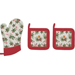 Easy Life Ensemble textile de cuisine – 1 gant et 2 maniques CHRISTMAS BERRIES Sale