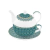 Easy Life Ensemble thé pour une personne, 350 ml en porcelaine ART DECO GREEN Clearance