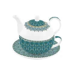 Easy Life Ensemble thé pour une personne, 350 ml en porcelaine ART DECO GREEN Clearance