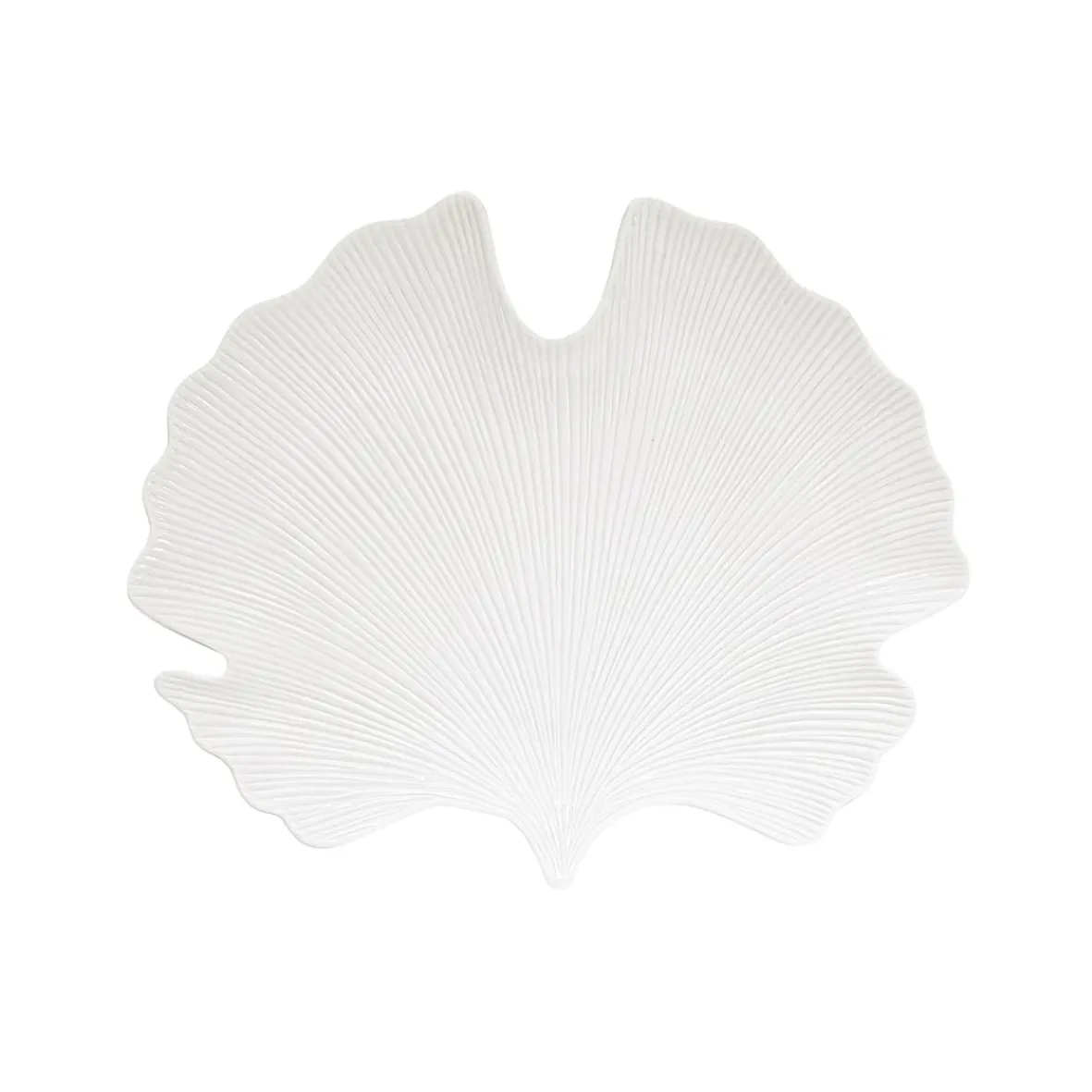 Easy Life Feuille en porcelaine en forme de ginko, 35×29 cm LEAVES WHITE Online