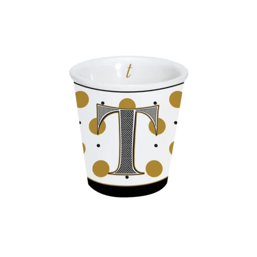 Easy Life Gobelet à café en porcelaine 100 ml dans une boîte A LETTER FOR YOU «T»