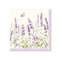 Easy Life Paquet de 20 serviettes LAVENDER FIELD Outlet